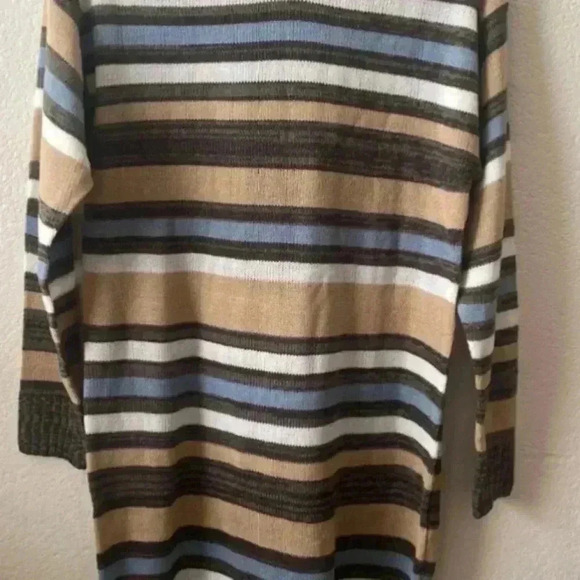 🆕Evelyn Taylor Multicolor Stripe Hooded Long Sweater M🆕 - Picture 4 of 7